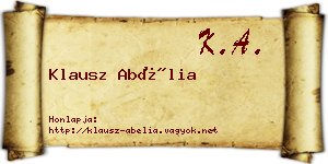 Klausz Abélia névjegykártya
